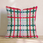 Bright And Merry Plaid Throw Pillow - Hillcroft Home