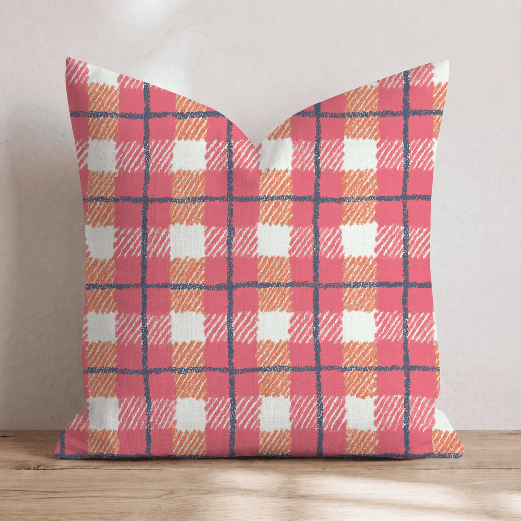 Bright Autumn Gingham Throw Pillow - Hillcroft Home