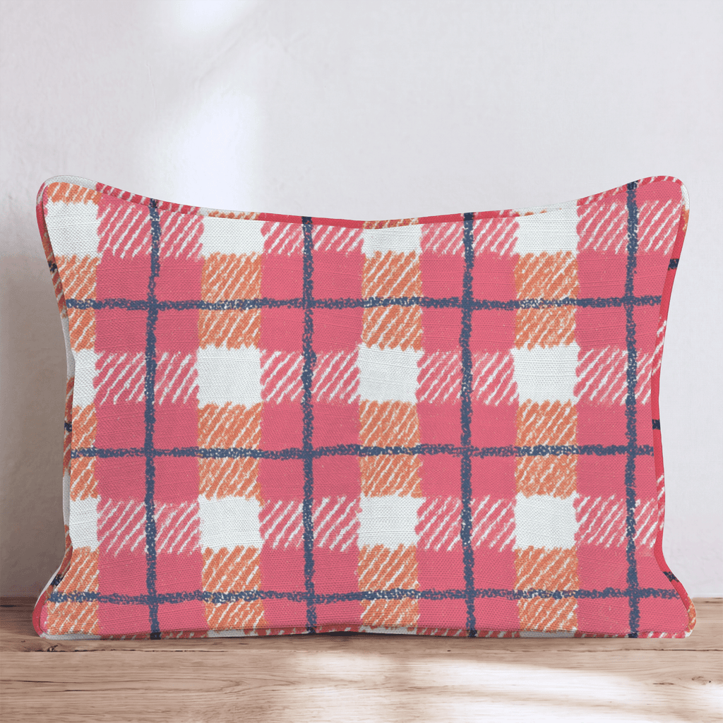 Bright Autumn Gingham Throw Pillow - Hillcroft Home