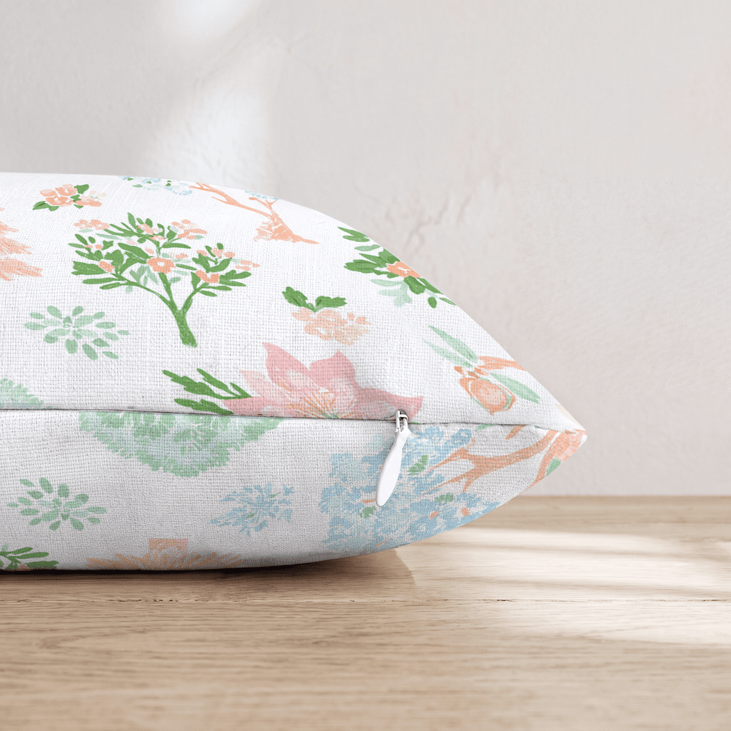 Bright Chinoiserie Holiday Throw Pillow - Hillcroft Home