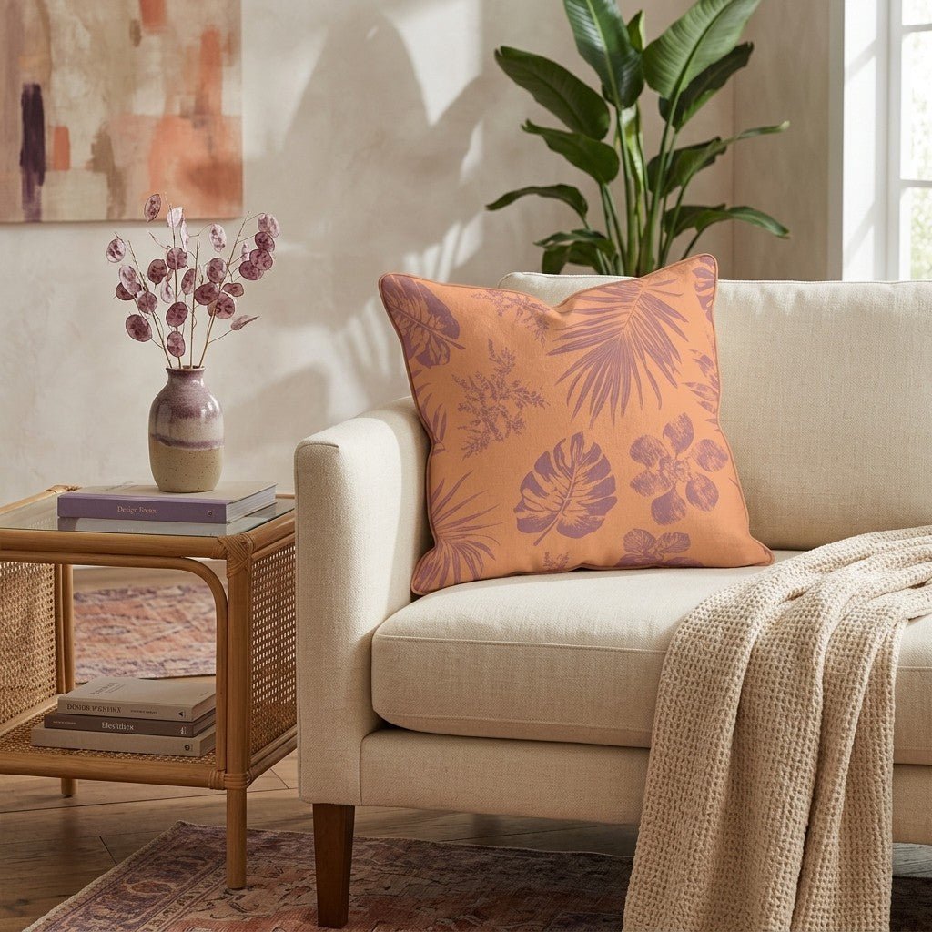 Bright Palms Throw Pillow - Hillcroft Home
