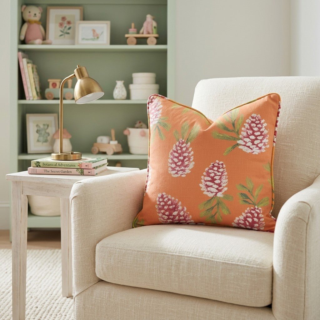 Bright Pinecones Throw Pillow - Hillcroft Home