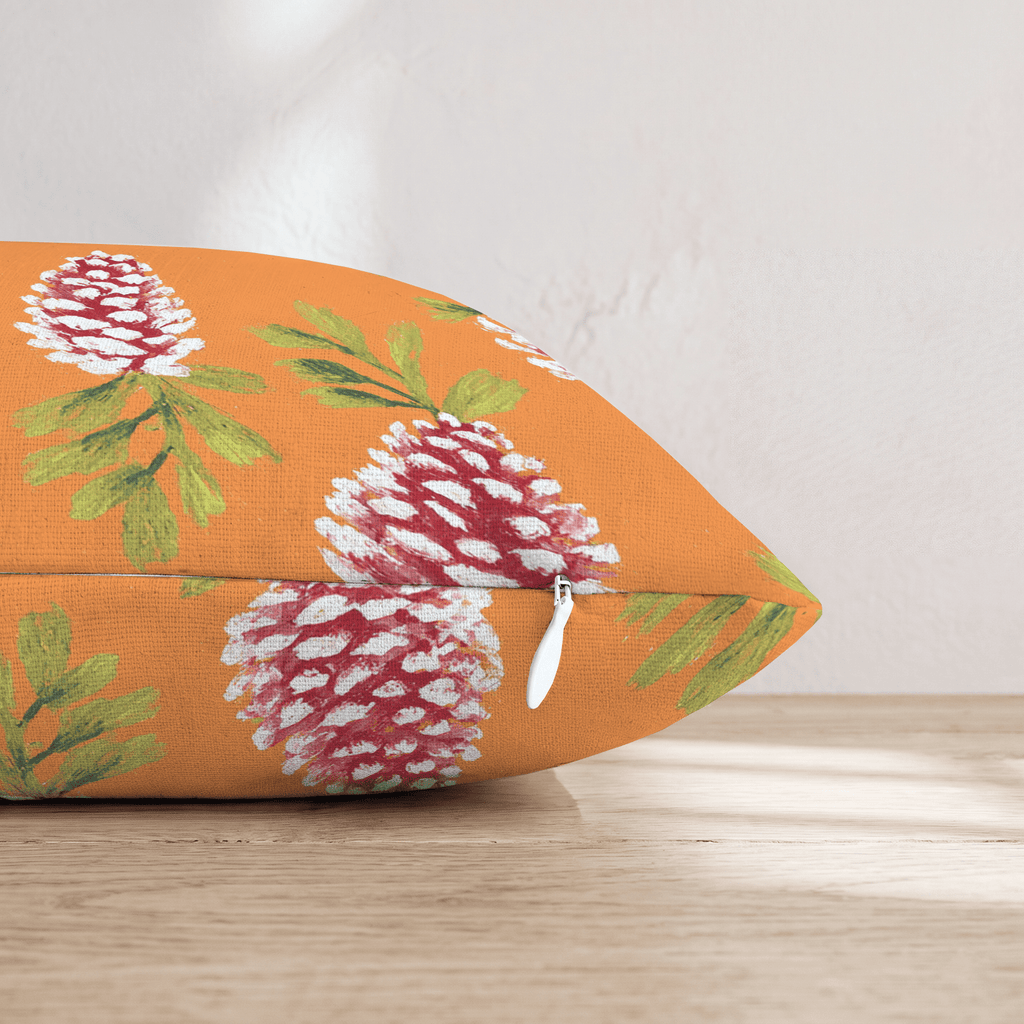 Bright Pinecones Throw Pillow - Hillcroft Home