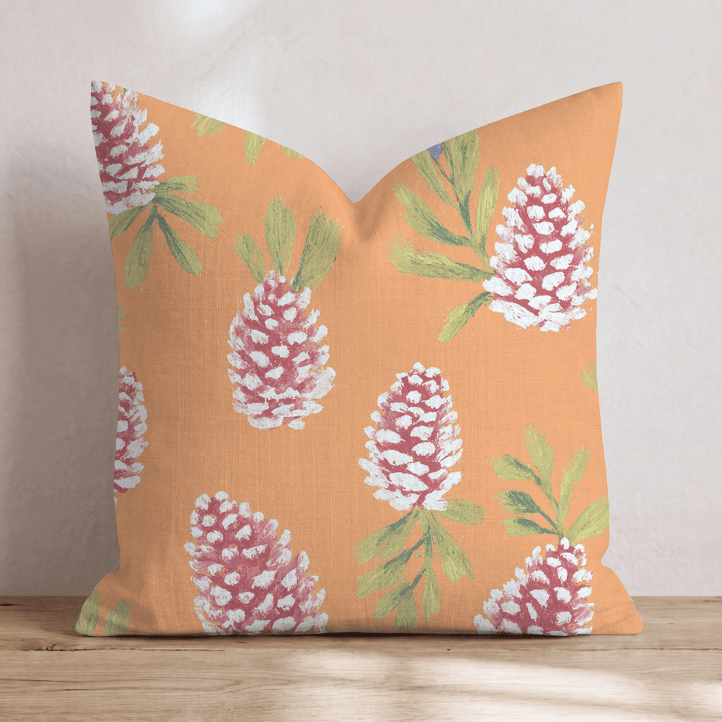 Bright Pinecones Throw Pillow - Hillcroft Home