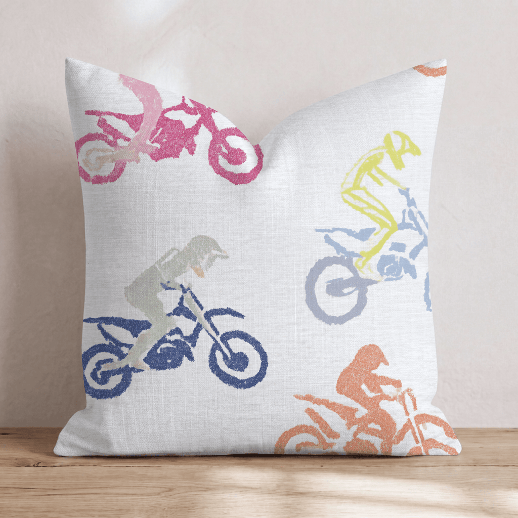 Bright Racers Throw Pillow - Hillcroft Home