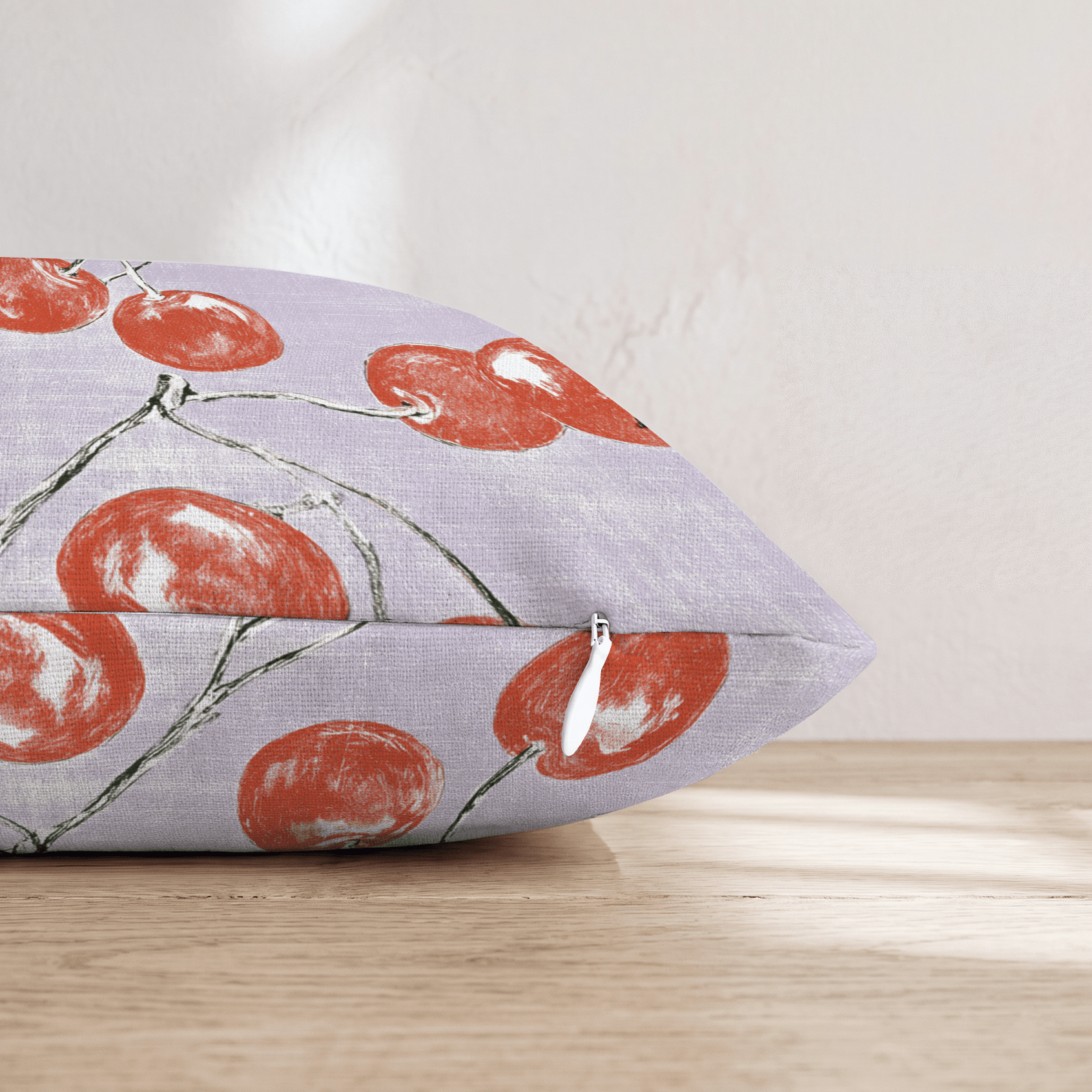 Bright Red Cherries Throw Pillow - Hillcroft Home