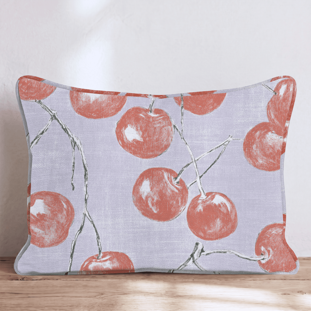 Bright Red Cherries Throw Pillow - Hillcroft Home