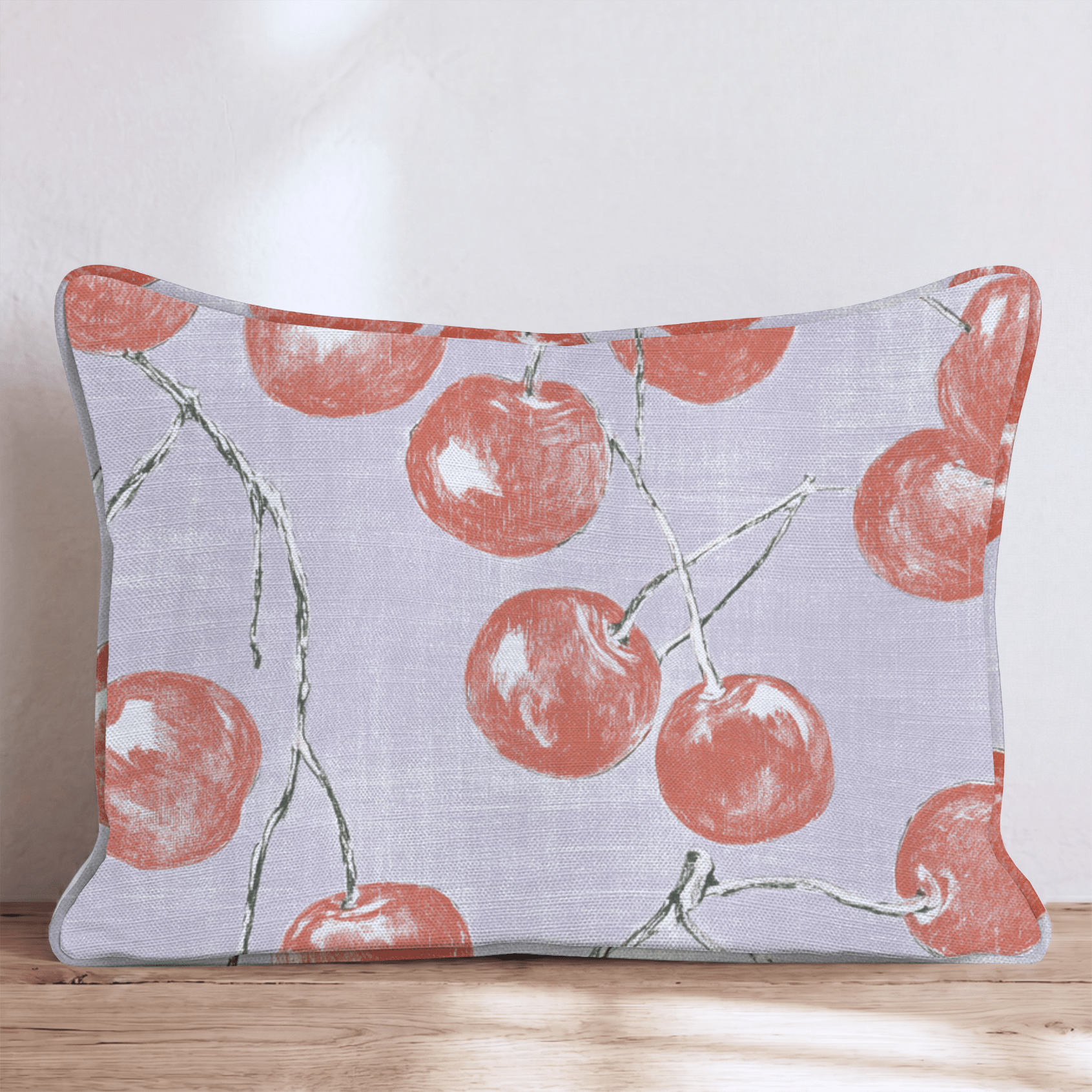 Bright Red Cherries Throw Pillow - Hillcroft Home