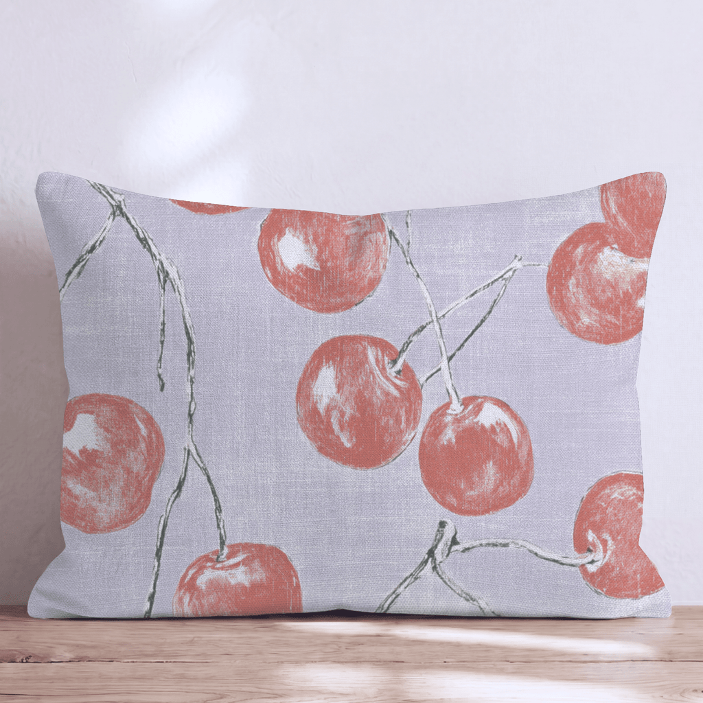Bright Red Cherries Throw Pillow - Hillcroft Home