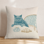 British Shorthair In Paris Throw Pillow - Hillcroft Home
