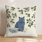 British Shorthair Lemon Tree Throw Pillow - Hillcroft Home