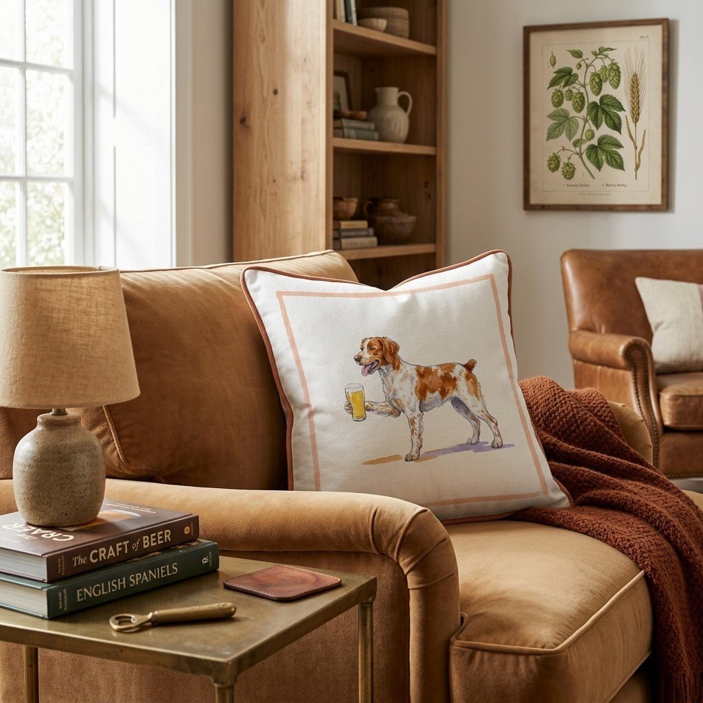 Brittany Lager Throw Pillow - Hillcroft Home