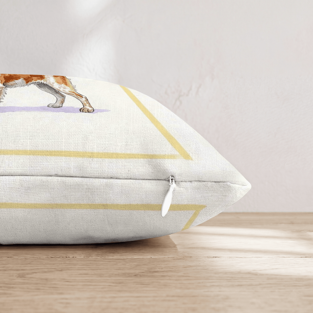 Brittany Spaniel Matcha Throw Pillow - Hillcroft Home