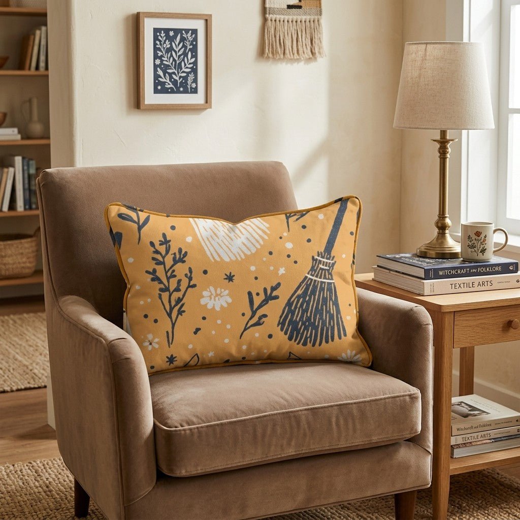 Brooms and Scaries Throw Pillow - Hillcroft Home