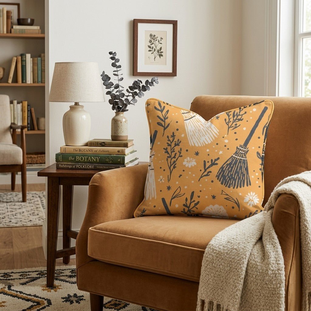 Brooms and Scaries Throw Pillow - Hillcroft Home