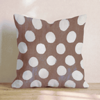 Brown And White Dots Throw Pillow - Hillcroft Home