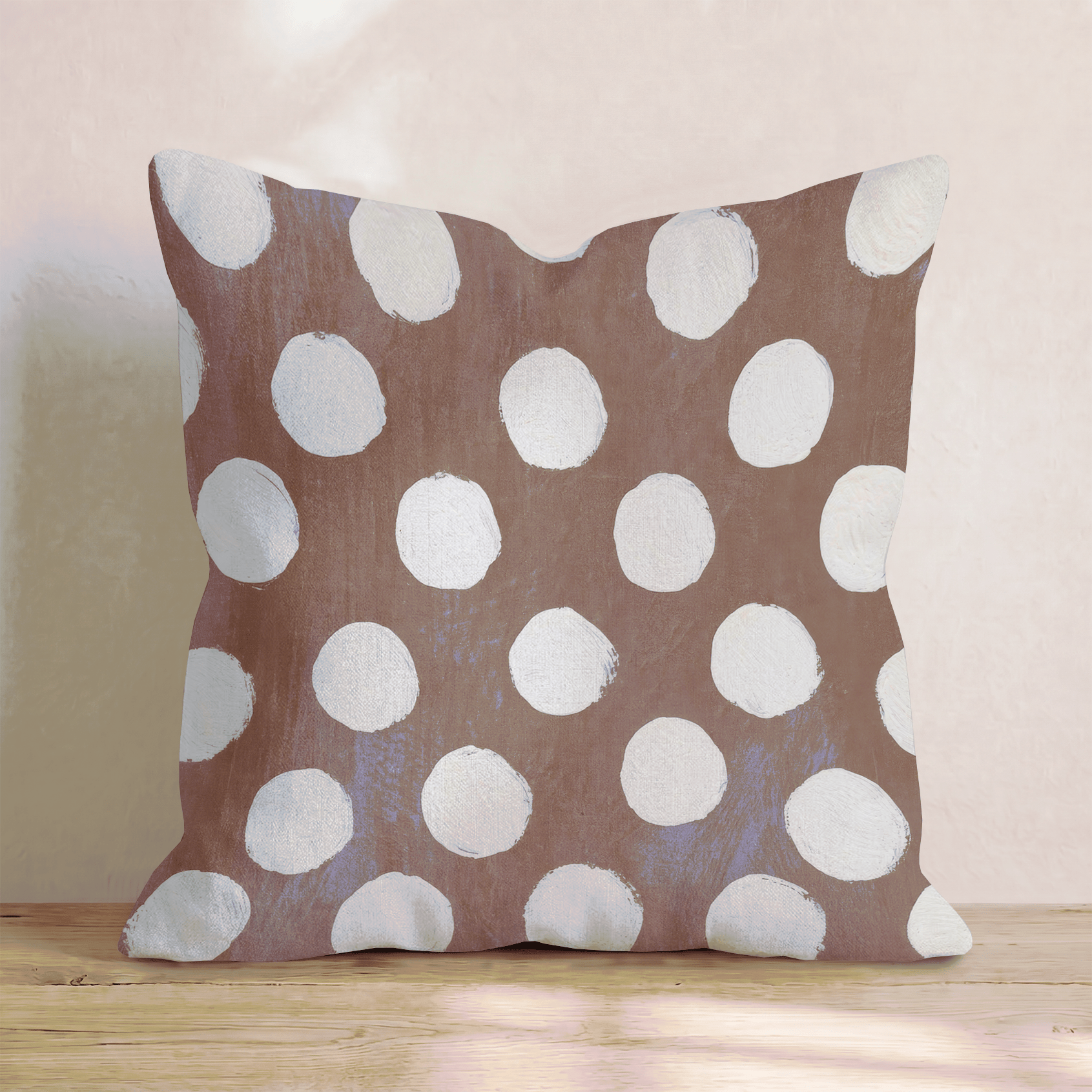 Brown And White Dots Throw Pillow - Hillcroft Home