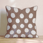 Brown And White Dots Throw Pillow - Hillcroft Home