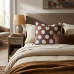 Brown And White Dots Throw Pillow - Hillcroft Home