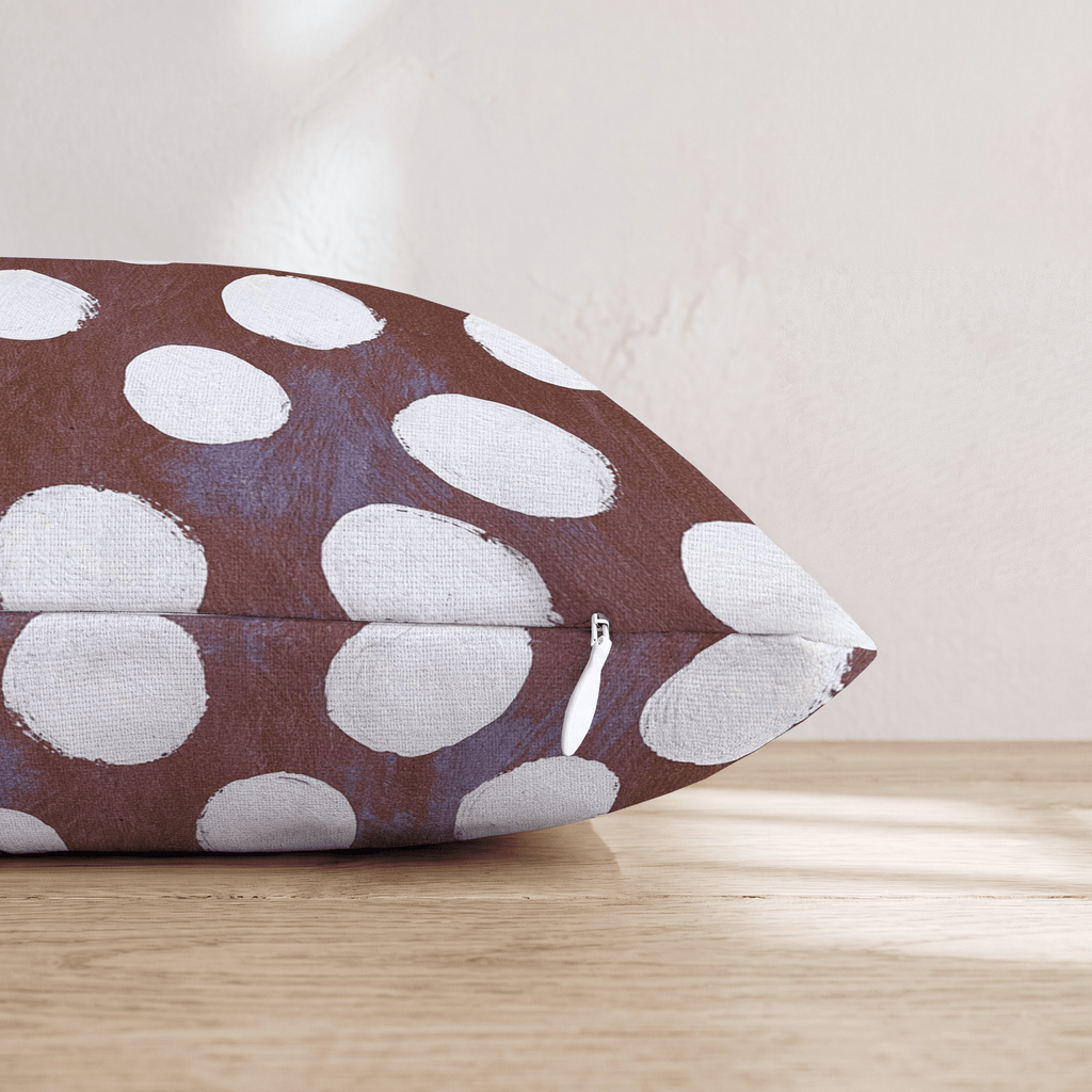Brown And White Dots Throw Pillow - Hillcroft Home