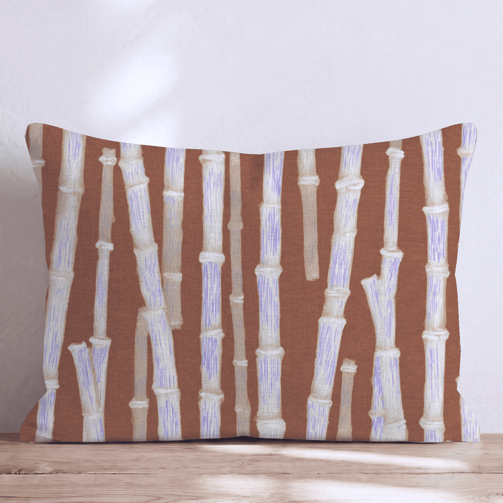 Brown Bamboo Shoots Throw Pillow - Hillcroft Home