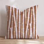 Brown Bamboo Shoots Throw Pillow - Hillcroft Home