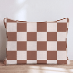 Brown Checkered Throw Pillow - Hillcroft Home