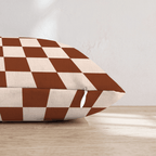 Brown Checkered Throw Pillow - Hillcroft Home