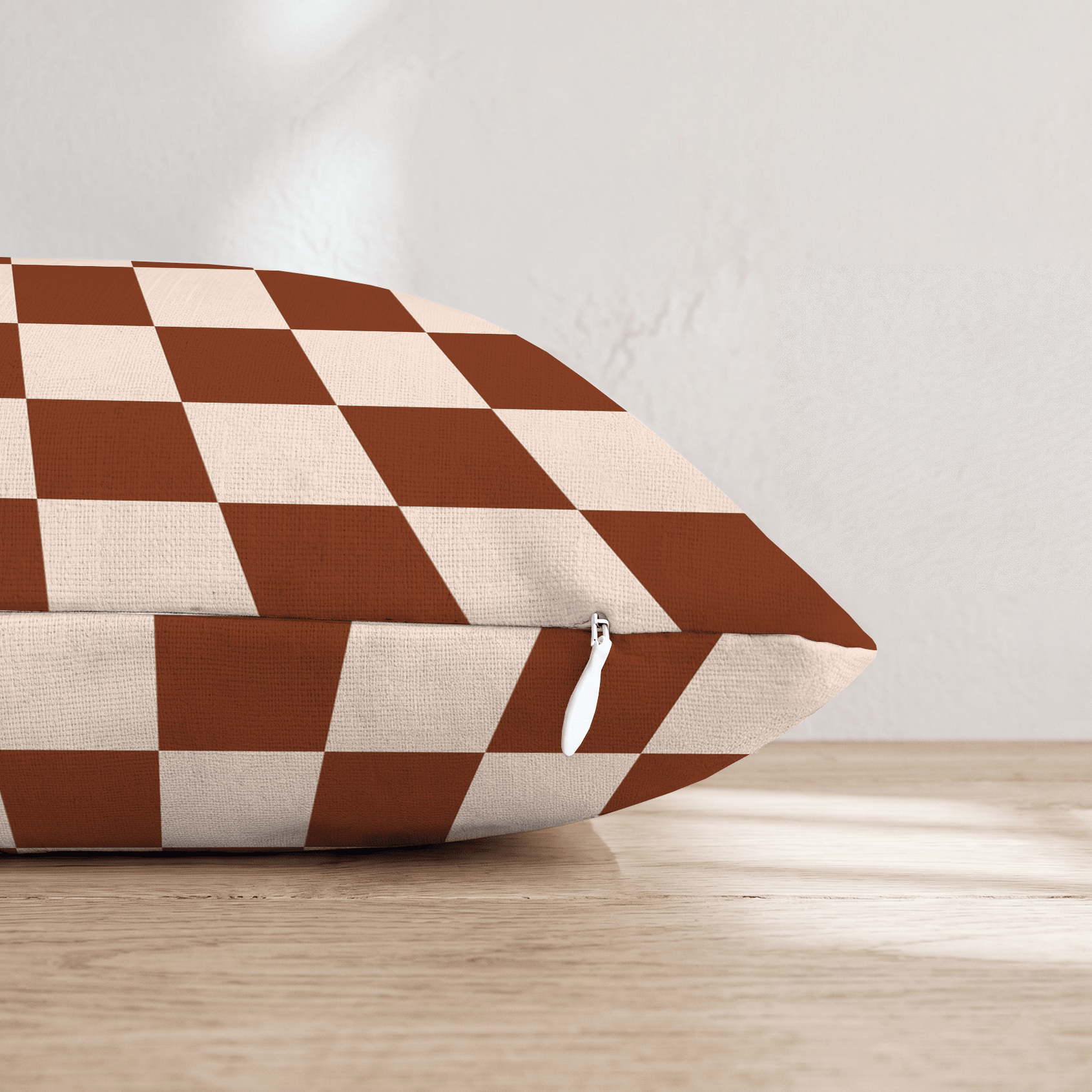 Brown Checkered Throw Pillow - Hillcroft Home