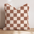 Brown Checkered Throw Pillow - Hillcroft Home