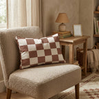 Brown Checkered Throw Pillow - Hillcroft Home