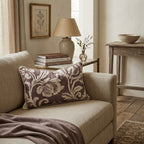 Brown Damask Rose Throw Pillow throw pillow - Hillcroft Home