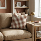 Brown Gingham Day Throw Pillow - Hillcroft Home