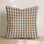 Brown Gingham Day Throw Pillow - Hillcroft Home