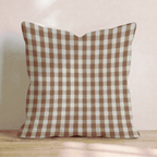 Brown Gingham Day Throw Pillow - Hillcroft Home