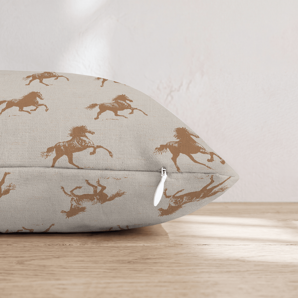 Brown Horse Pattern Throw Pillow - Hillcroft Home
