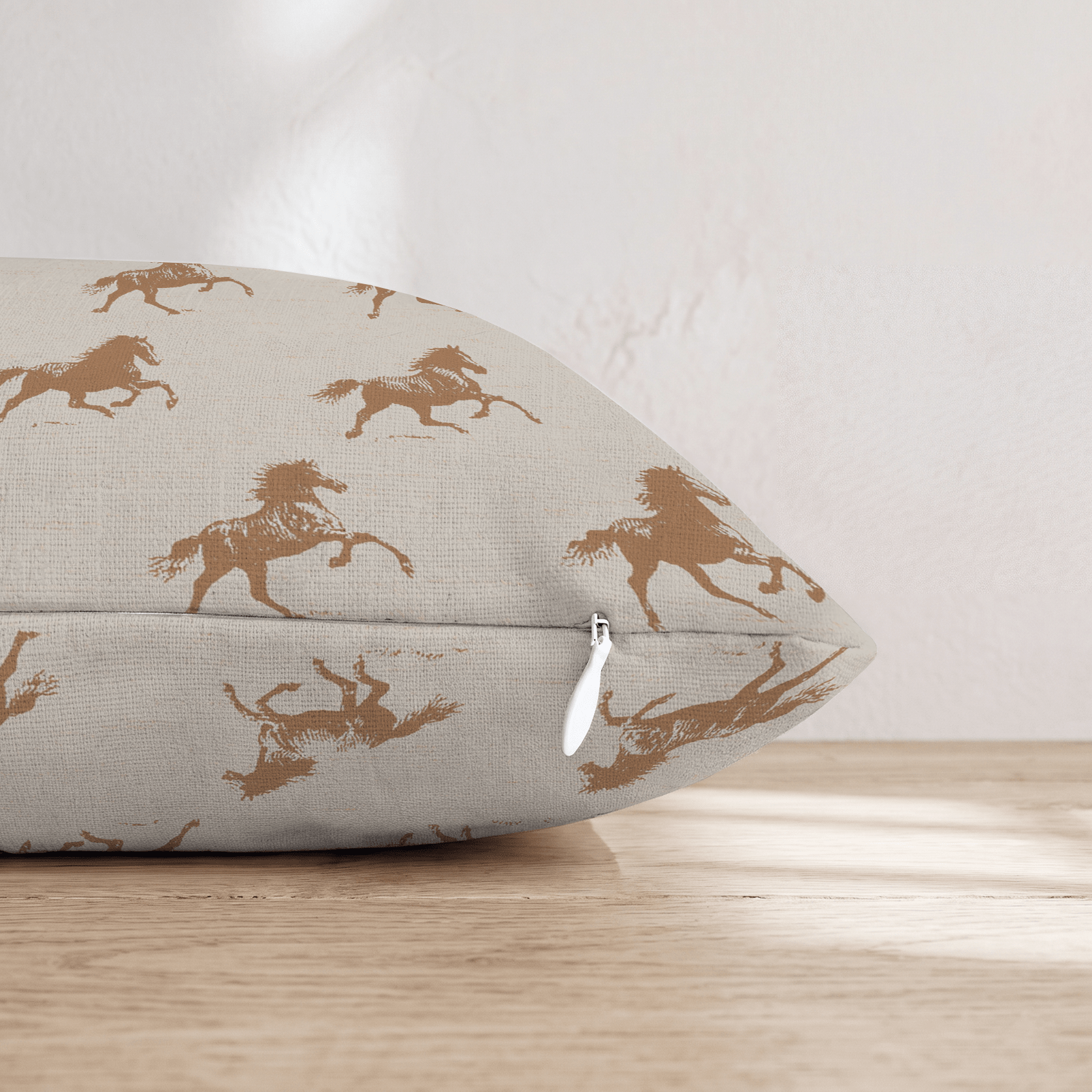 Brown Horse Pattern Throw Pillow - Hillcroft Home