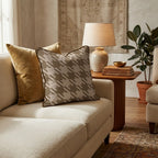 Brown Houndstooth Throw Pillow - Hillcroft Home