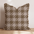 Brown Houndstooth Throw Pillow - Hillcroft Home