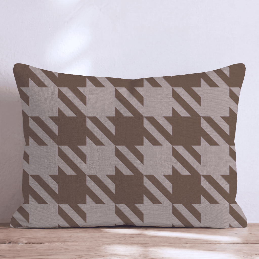 Brown Houndstooth Throw Pillow - Hillcroft Home