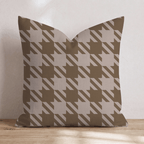 Brown Houndstooth Throw Pillow - Hillcroft Home
