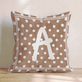 Brown Polka Dot A Throw Pillow - Hillcroft Home