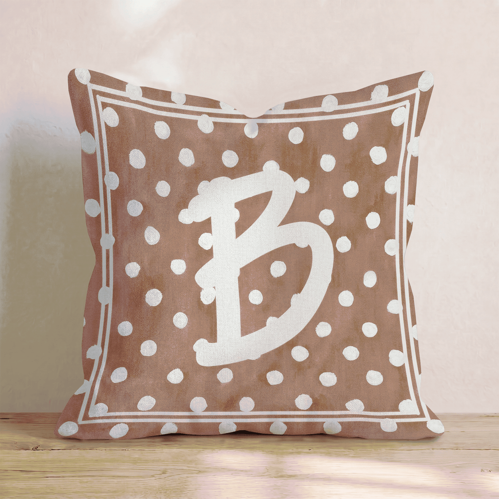 Brown Polka Dot B Throw Pillow - Hillcroft Home