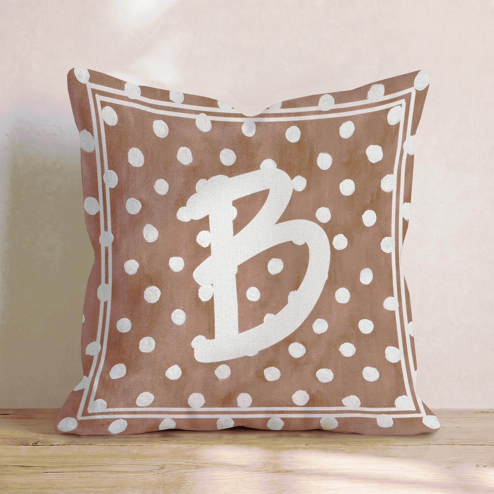 Brown Polka Dot B Throw Pillow - Hillcroft Home