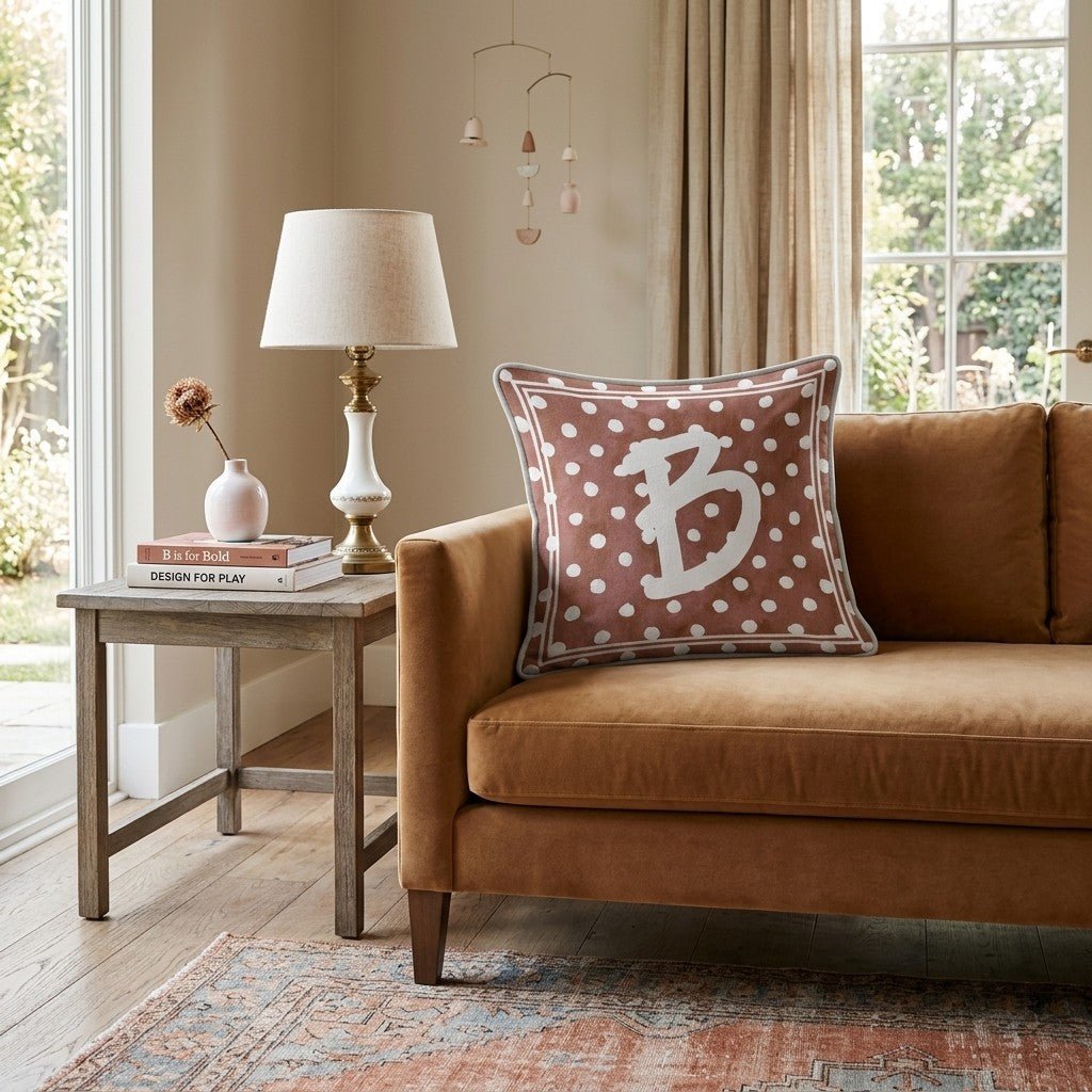 Brown Polka Dot B Throw Pillow - Hillcroft Home