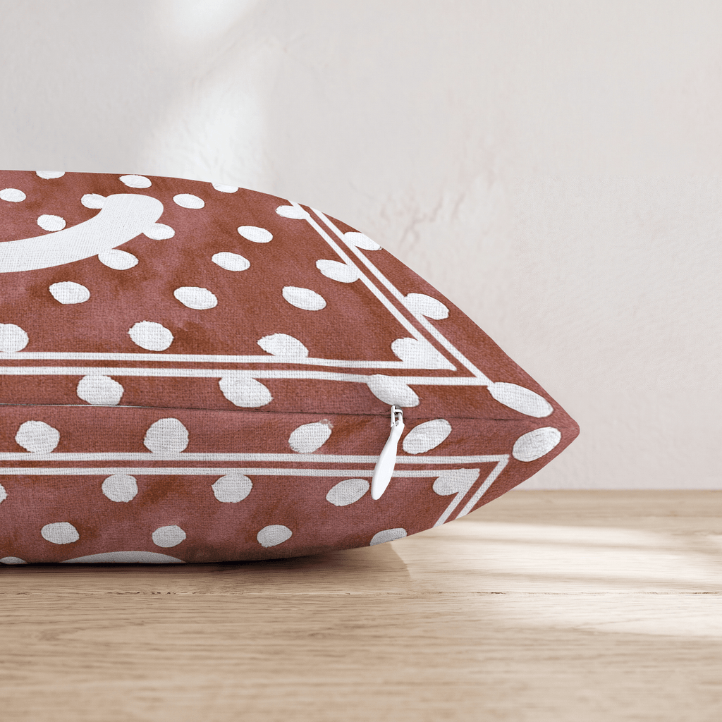 Brown Polka Dot C Throw Pillow - Hillcroft Home