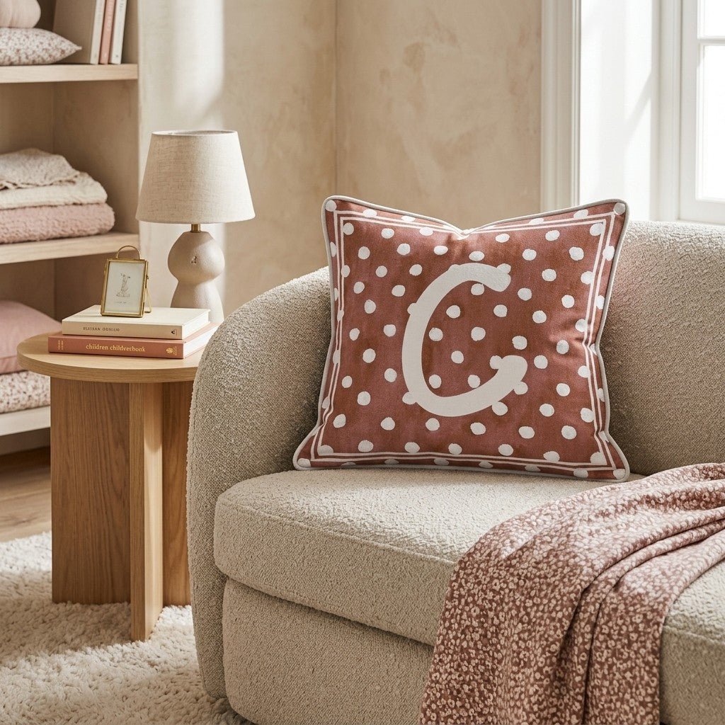 Brown Polka Dot C Throw Pillow - Hillcroft Home