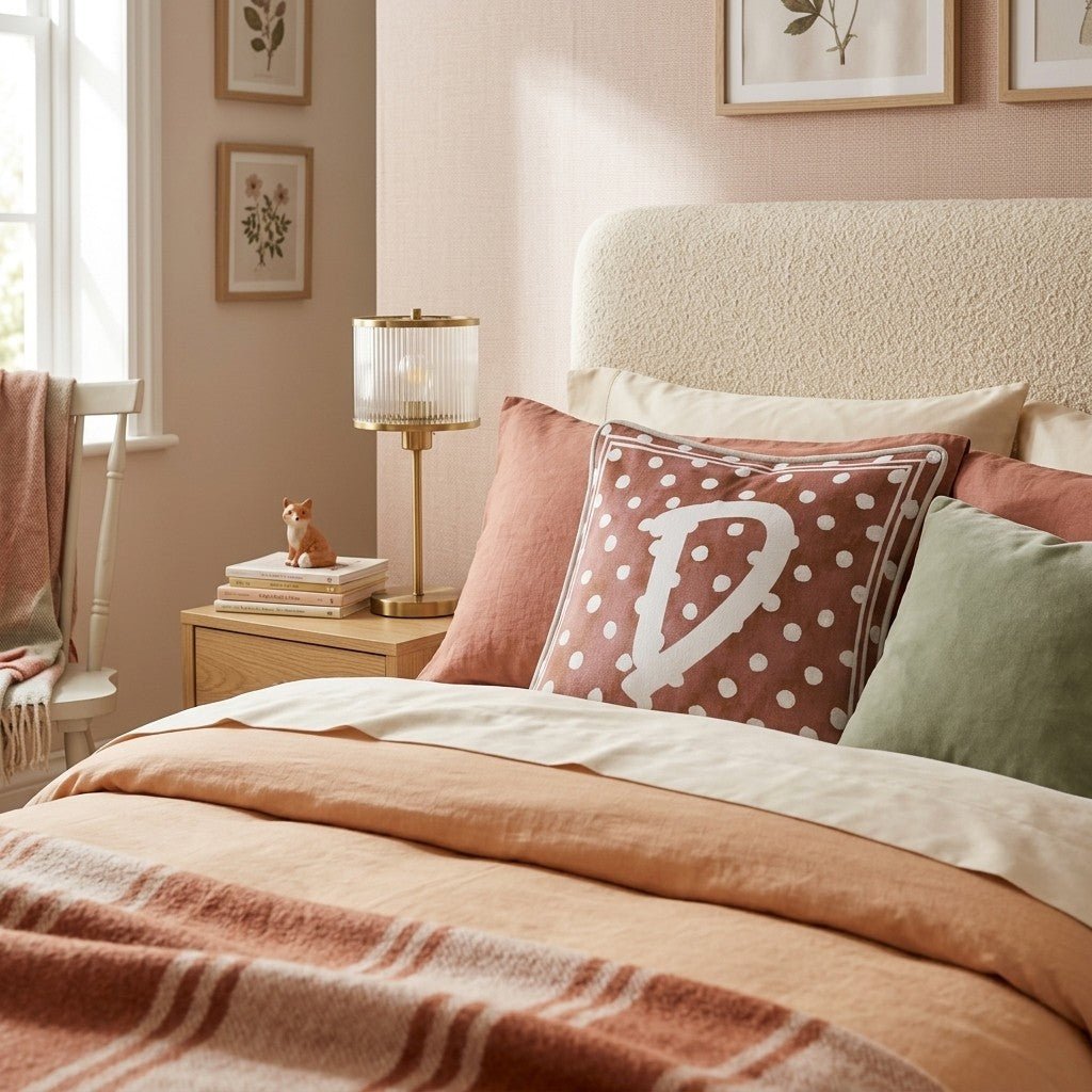Brown Polka Dot D Throw Pillow - Hillcroft Home