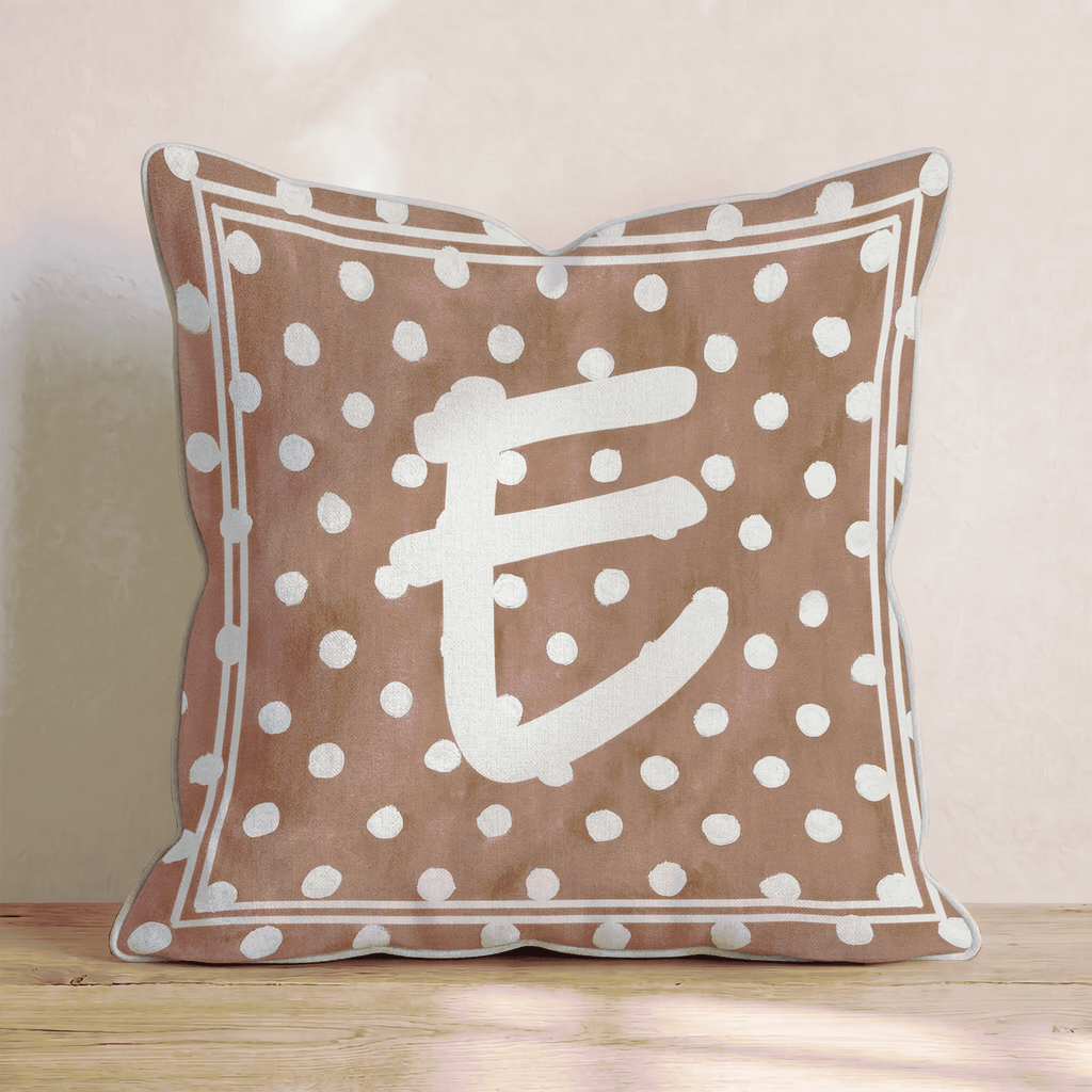 Brown Polka Dot E Throw Pillow - Hillcroft Home