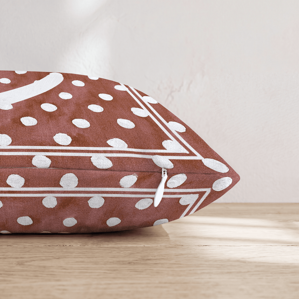 Brown Polka Dot E Throw Pillow - Hillcroft Home